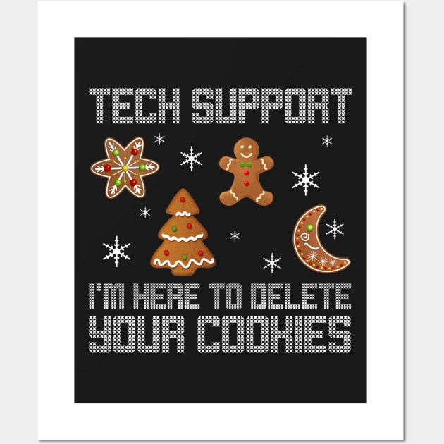 Funny Christmas Tech Support Shirt Computer Progra Wall Art by TeeLovely